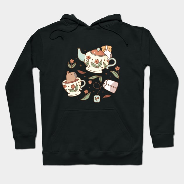 Bubu and Moonch, tea party Hoodie by Noristudio